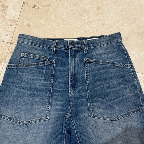 Nili Lotan Shon Denim Cropped Jean Pant Barrel Hi Waist 30 -New W/Tags - Picture 8 of 15